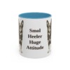11oz Funny Lancashire Heeler Mug, Light Blue, front view