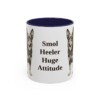 11oz Funny Lancashire Heeler Mug, Navy, front view