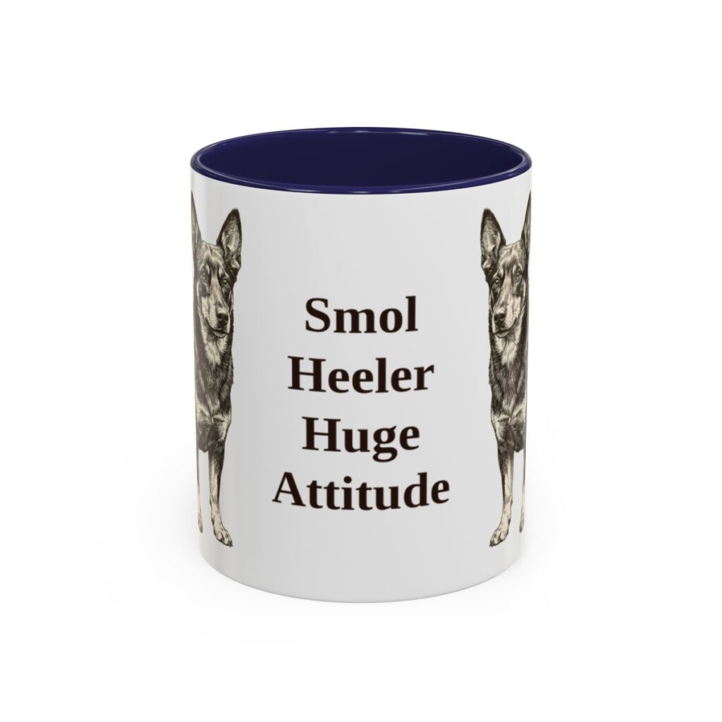 11oz Funny Lancashire Heeler Mug, Navy, front view