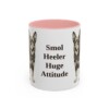 11oz Funny Lancashire Heeler Mug, Pink, front view