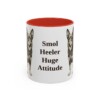 11oz Funny Lancashire Heeler Mug, Red, front view