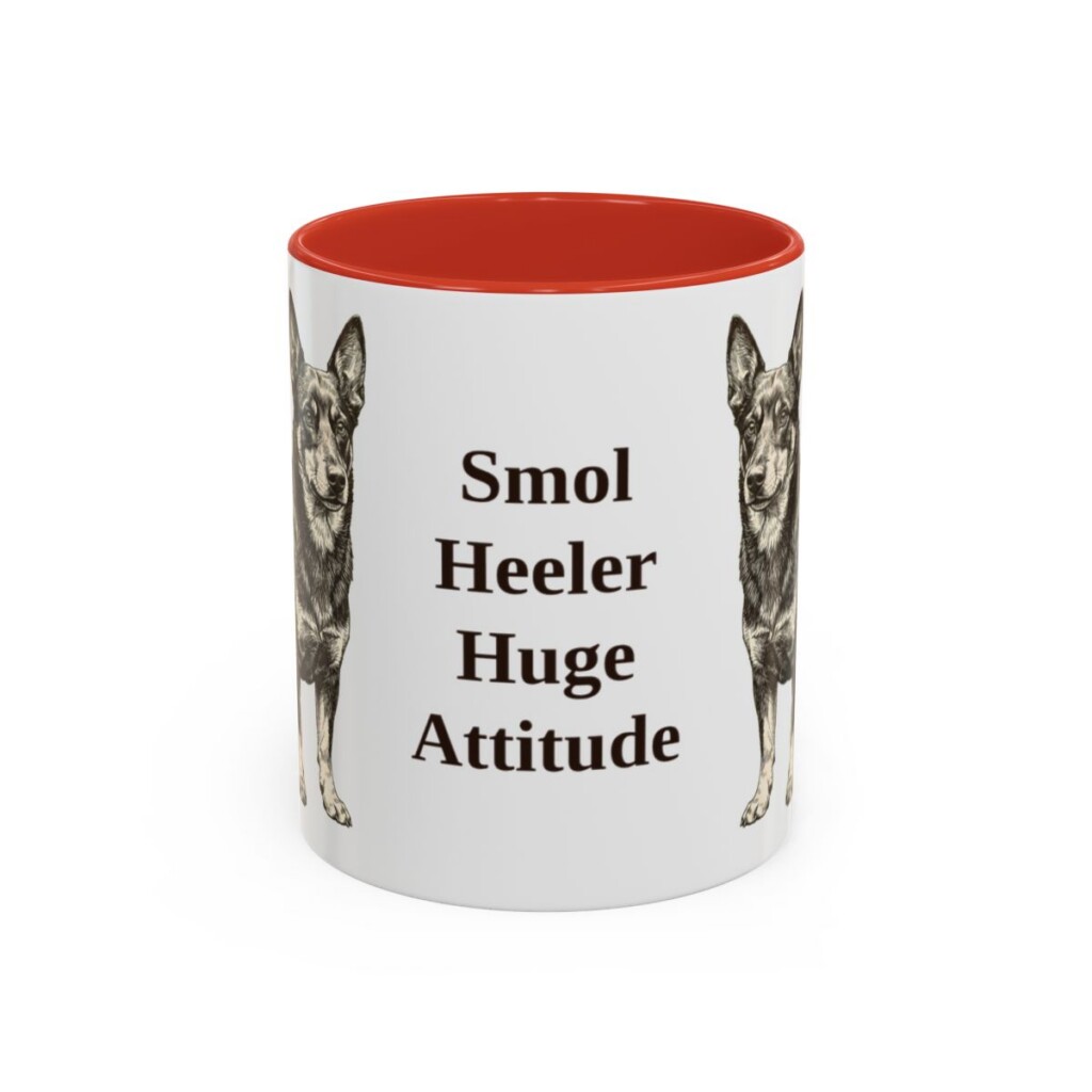 11oz Funny Lancashire Heeler Mug, Red, front view