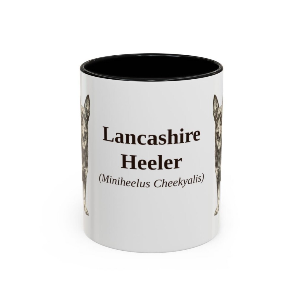 11oz-lancashire-heeler-mug-latin-black-front 11oz Lancashire Heeler Latin Mug, Black, front view