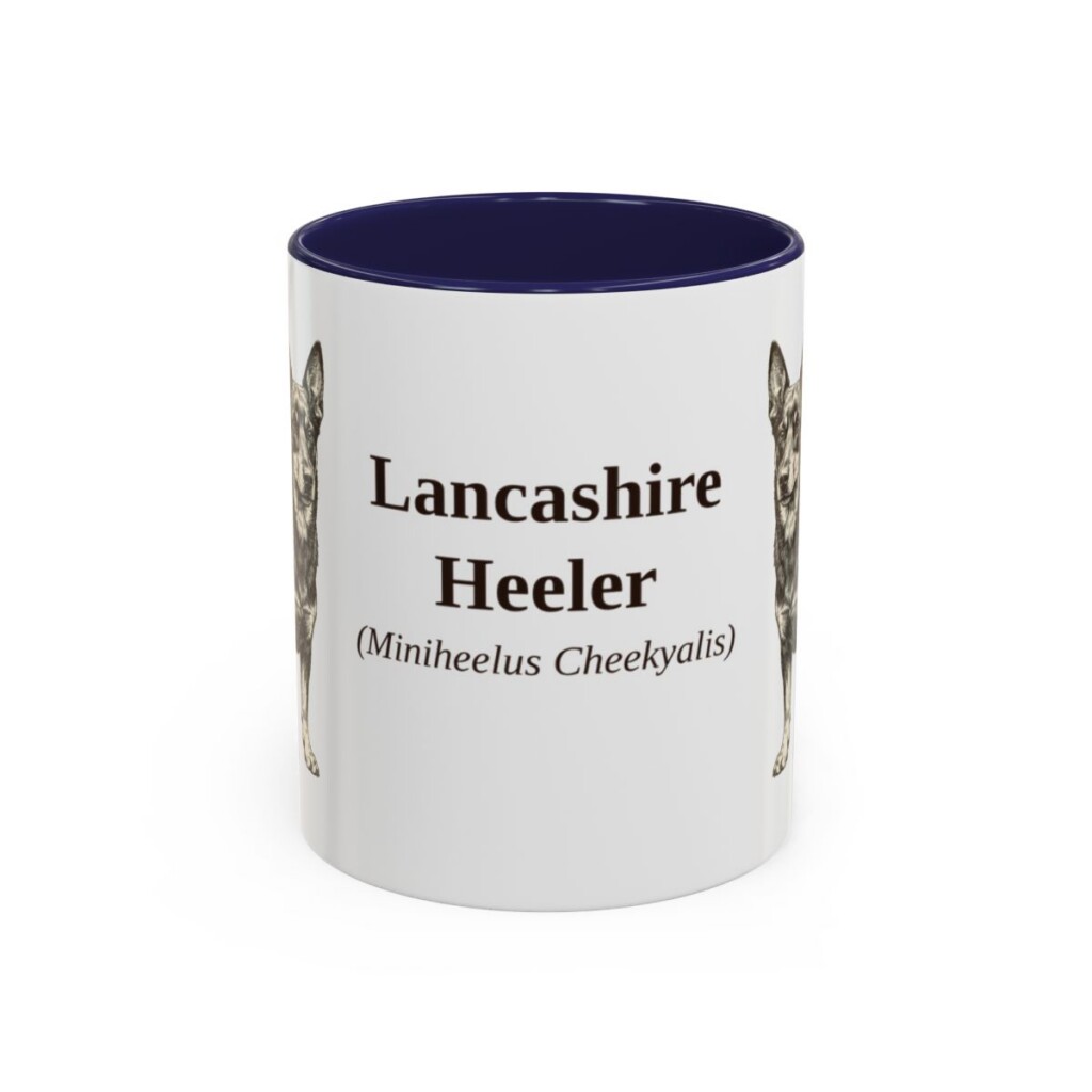11oz-lancashire-heeler-mug-latin-navy 11oz Lancashire Heeler Latin Mug, Navy, front view