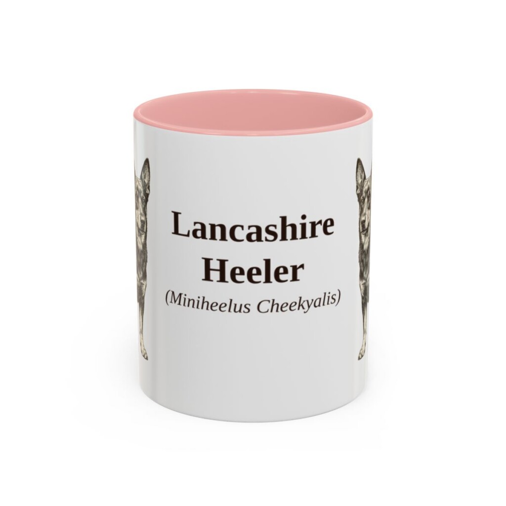 11oz-lancashire-heeler-mug-latin-pink 11oz Lancashire Heeler Latin Mug, Pink, front view