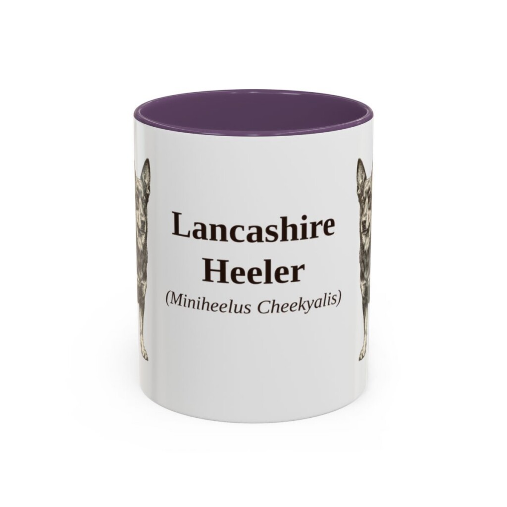11oz-lancashire-heeler-mug-latin-purple 11oz Lancashire Heeler Latin Mug, Purple, front view