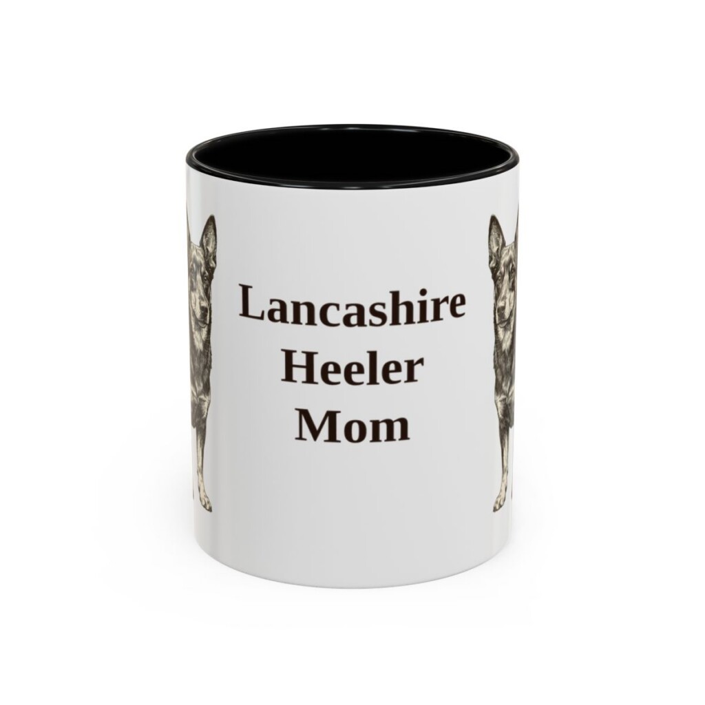 11oz Lancashire Heeler Dog Mom Mug, Black, front view