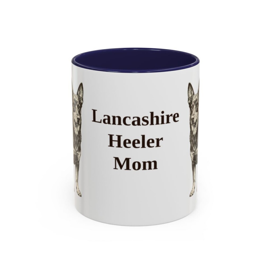 11oz Lancashire Heeler Dog Mom Mug, Navy, front view