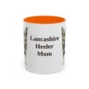 11oz Lancashire Heeler Dog Mom Mug, Orange, front view