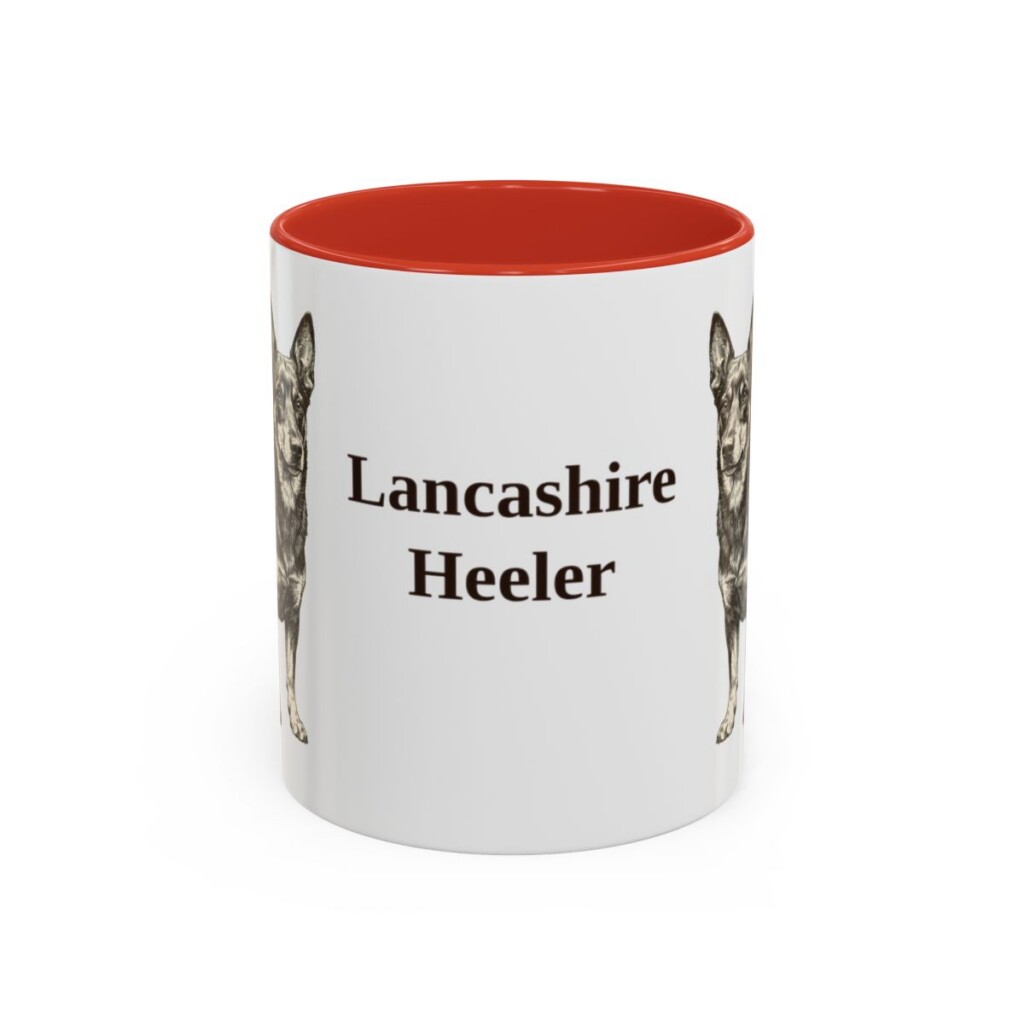 11oz Lancashire Heeler Mug, Red, front view
