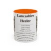 11oz Lancashire Heeler Mug, Orange, front view