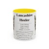 11oz Lancashire Heeler Mug, Yellow, front view