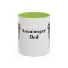 11oz Leonberger Dog Dad Mug, Light Green, front view