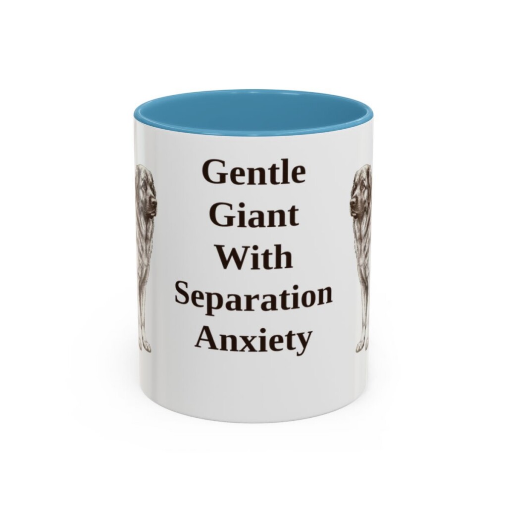 11oz Funny Leonberger Mug, Light Blue, front view