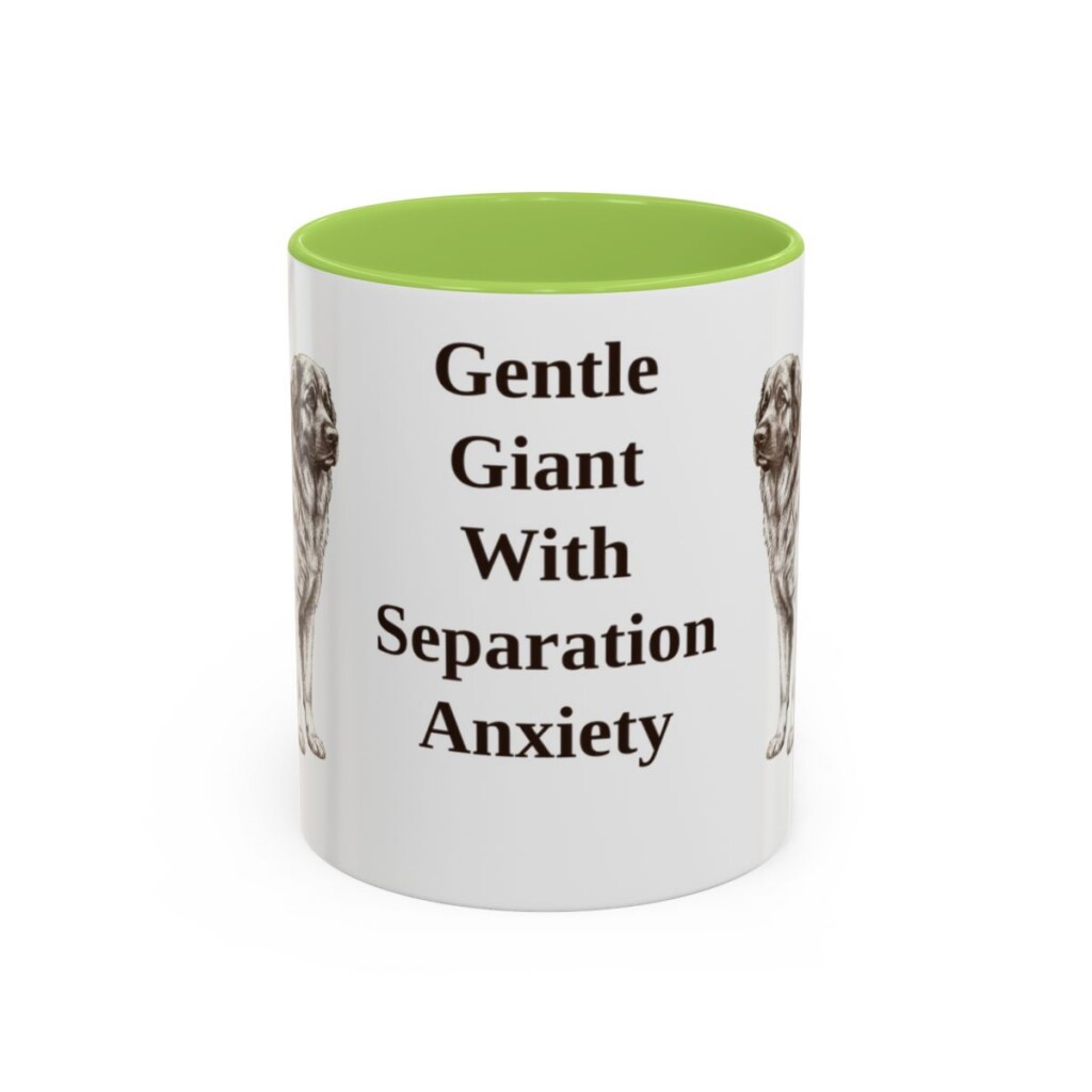 11oz Funny Leonberger Mug, Light Green, front view