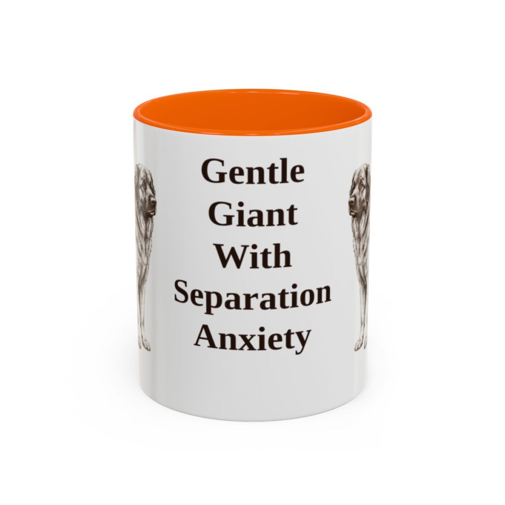 11oz Funny Leonberger Mug, Orange, front view