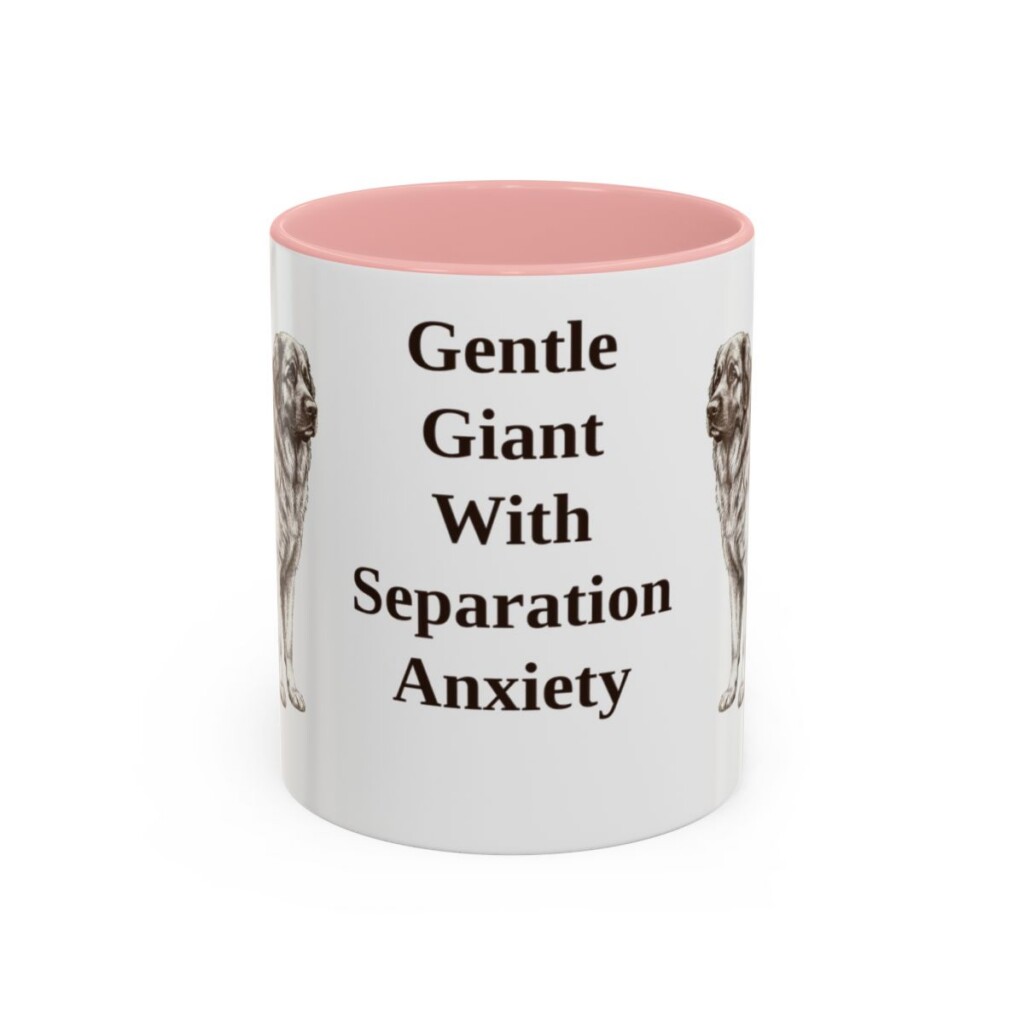 11oz Funny Leonberger Mug, Pink, front view