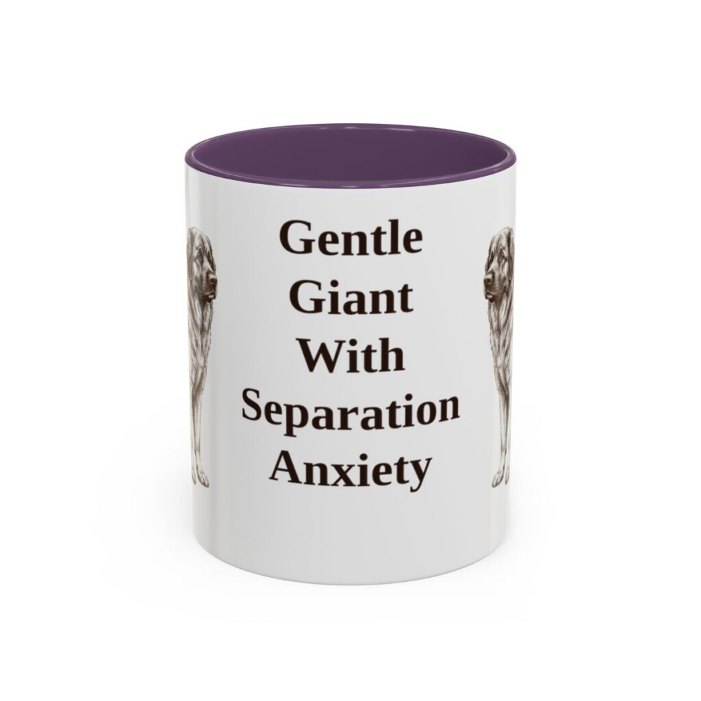 11oz Funny Leonberger Mug, Purple, front view