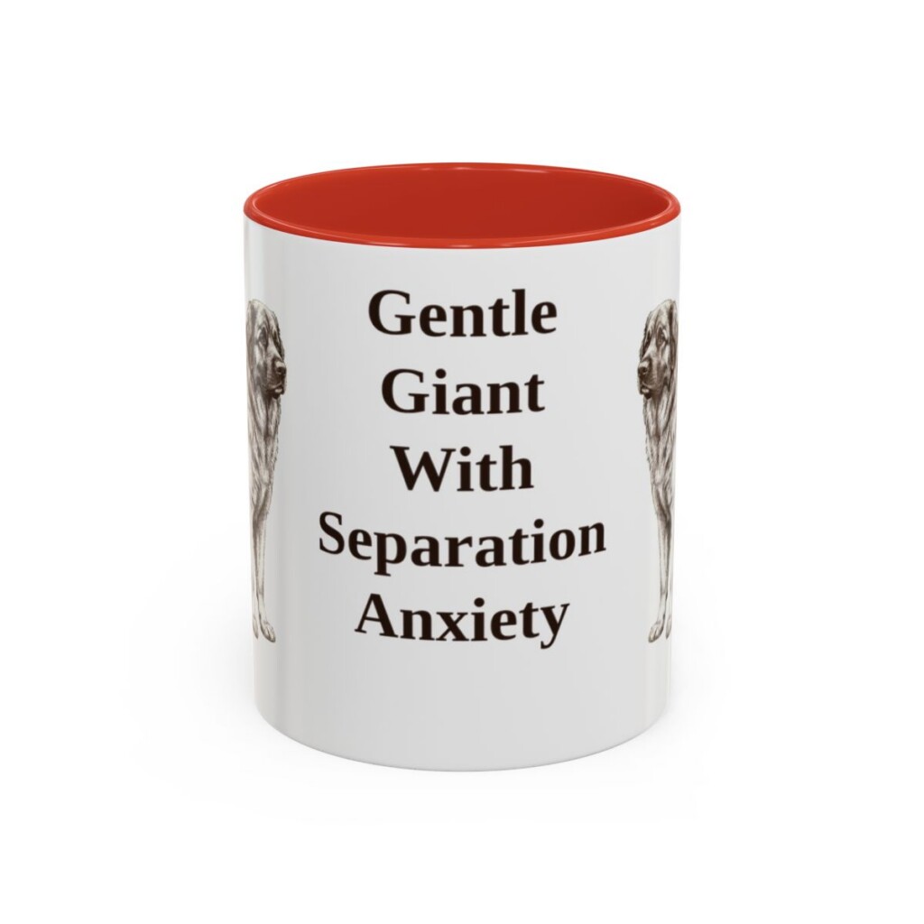 11oz Funny Leonberger Mug, Red, front view