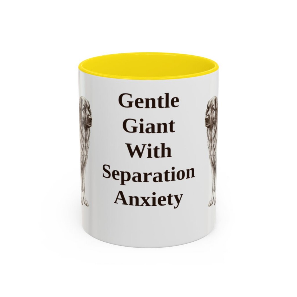 11oz Funny Leonberger Mug, Yellow, front view