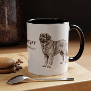 11oz Leonberger Latin Mug, Black, lifestyle photo