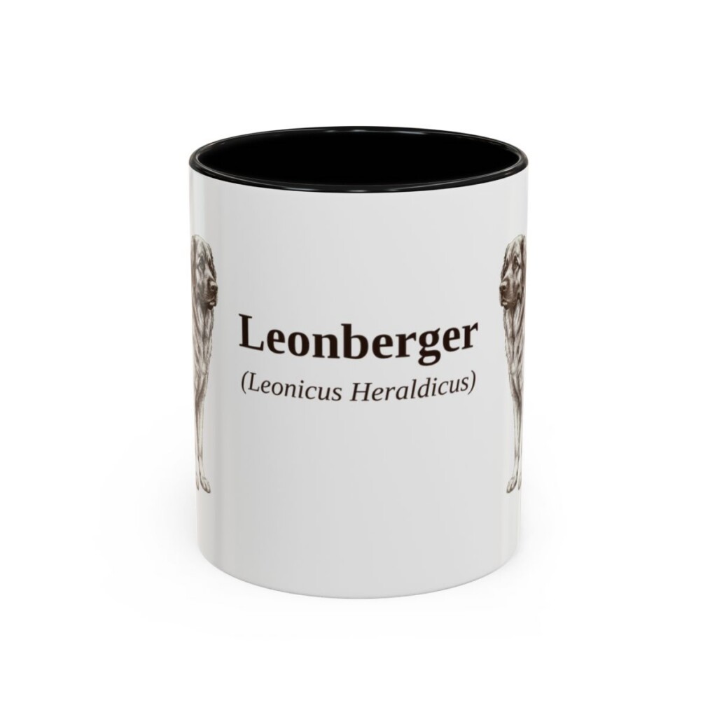 11oz Leonberger Latin Mug, Black, front view