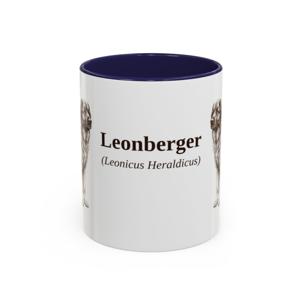 11oz Leonberger Latin Mug, Navy, front view
