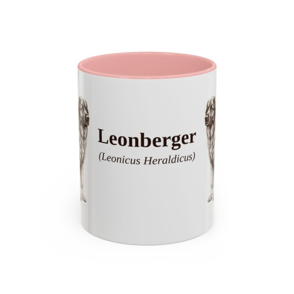 11oz Leonberger Latin Mug, Pink, front view