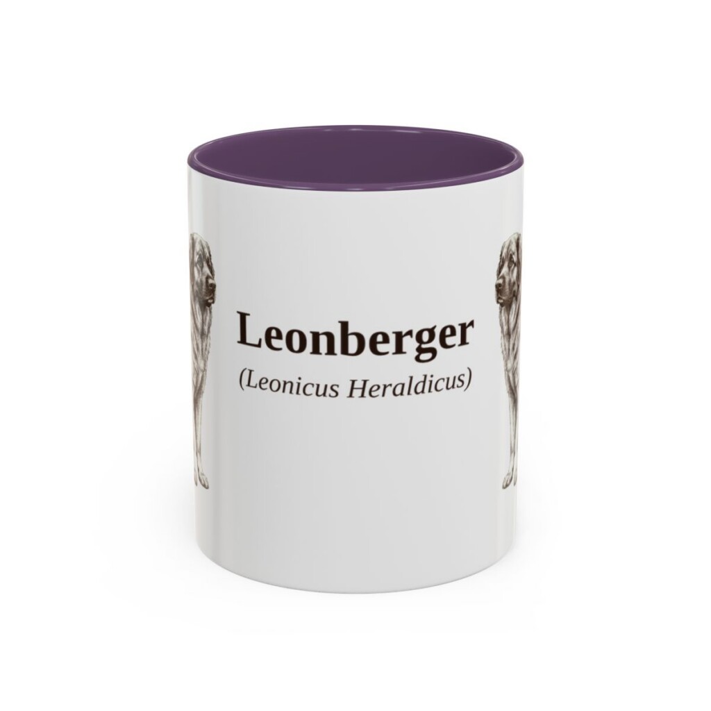 11oz Leonberger Latin Mug, Purple, front view