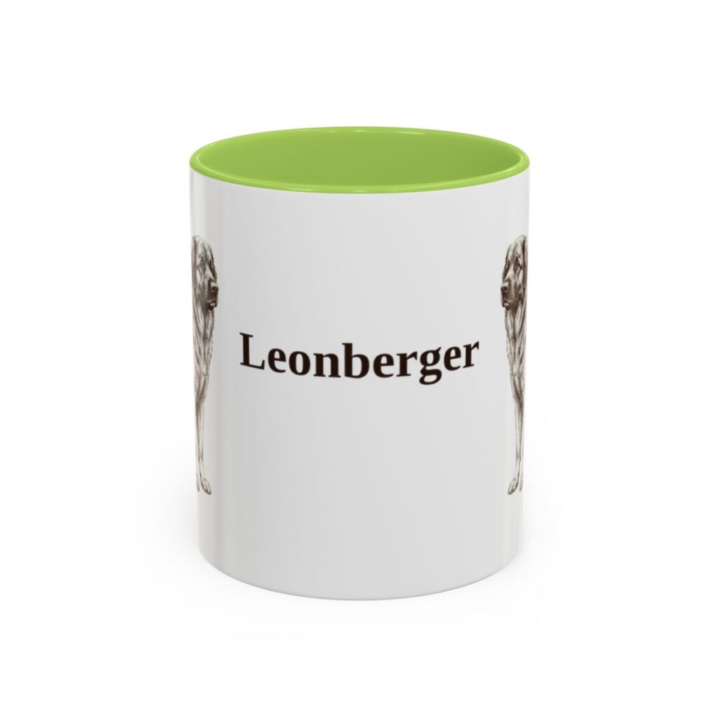 11oz Leonberger Mug, Light Green, front view