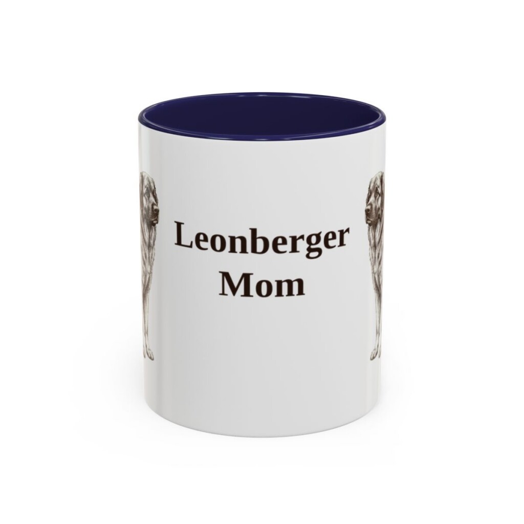 11oz-leonberger-mug-mom-navy 11oz Leonberger Dog Mom Mug, Navy, front view