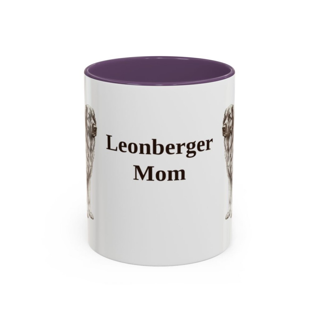 11oz-leonberger-mug-mom-purple 11oz Leonberger Dog Mom Mug, Purple, front view