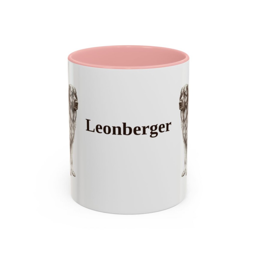 11oz Leonberger Mug, Pink, front view