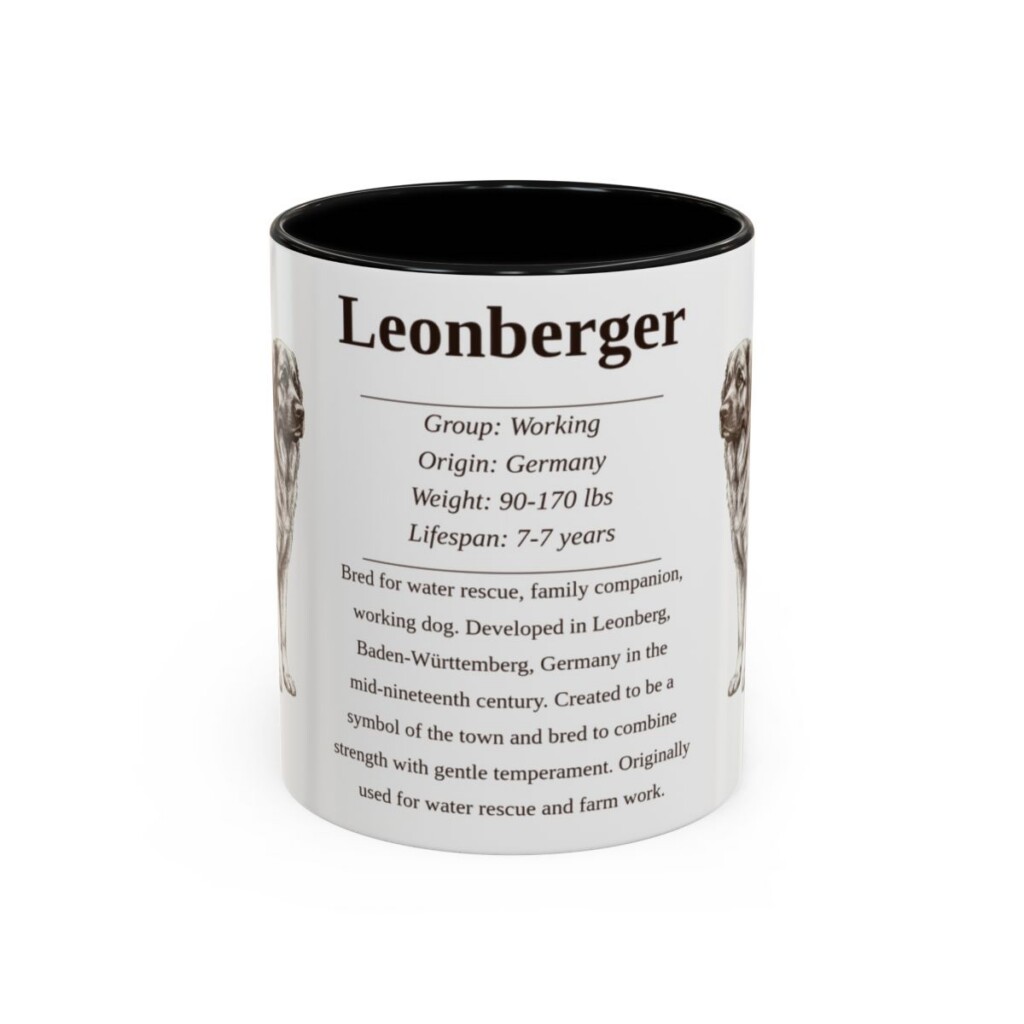 11oz Leonberger Mug, Black, front view