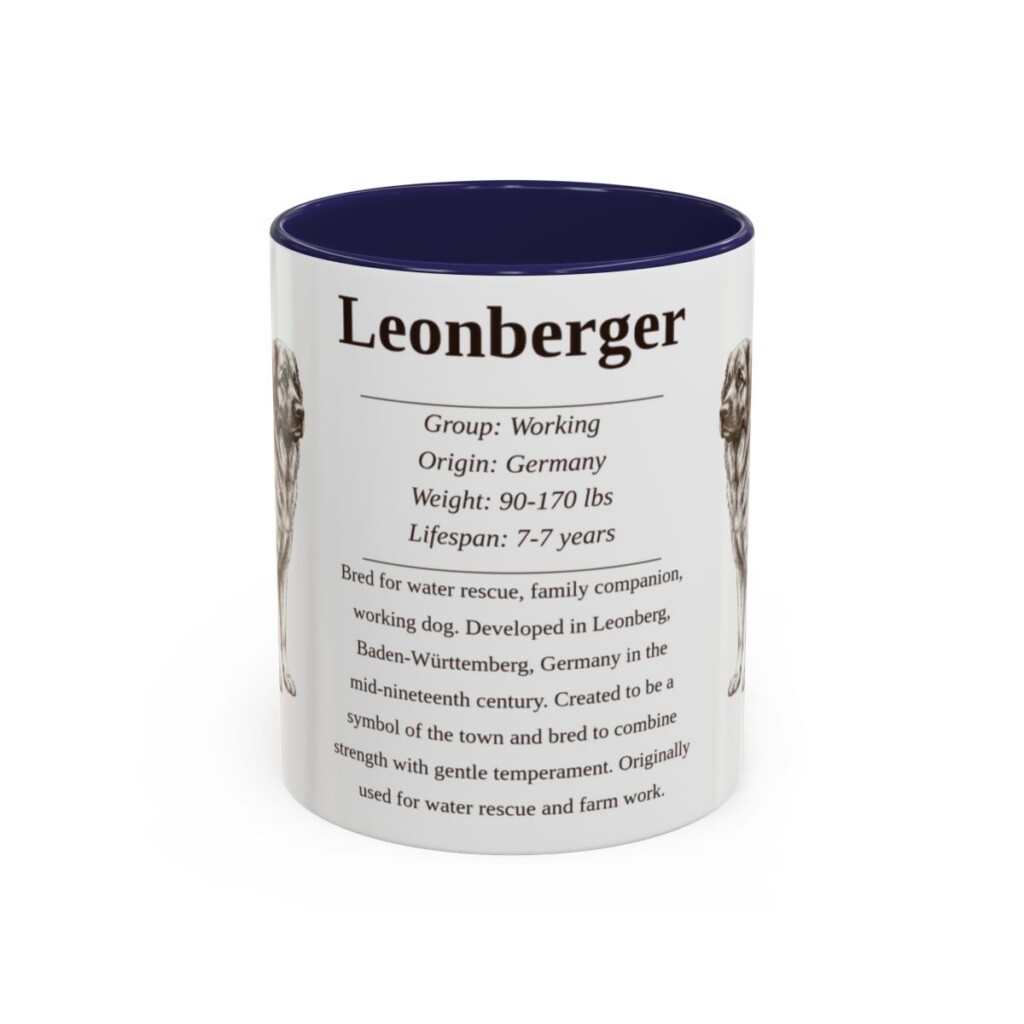 11oz Leonberger Mug, Navy, front view