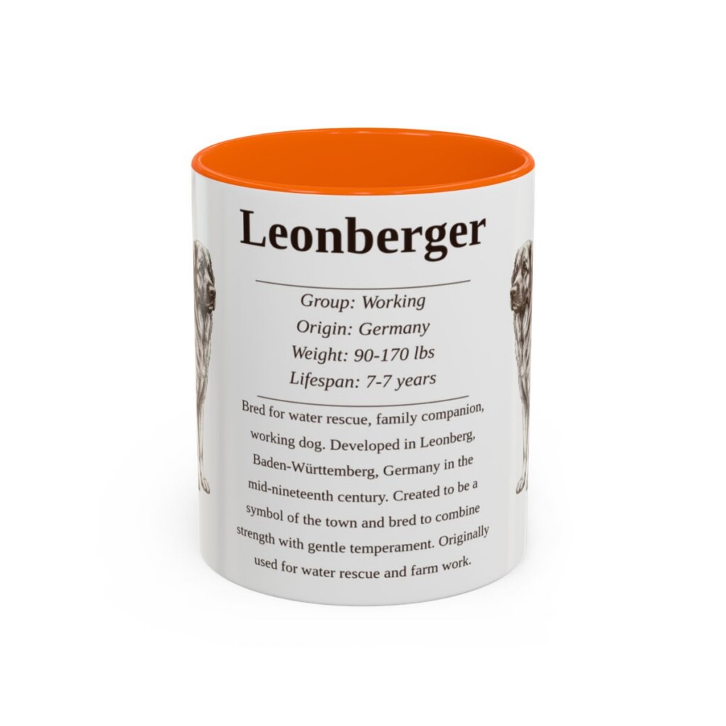 11oz Leonberger Mug, Orange, front view