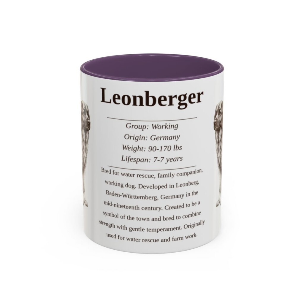 11oz Leonberger Mug, Purple, front view