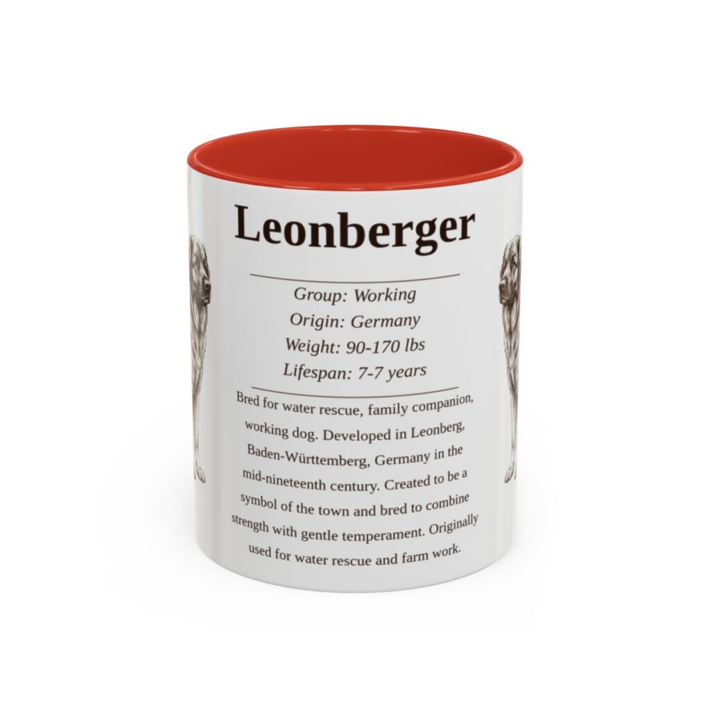 11oz Leonberger Mug, Red, front view