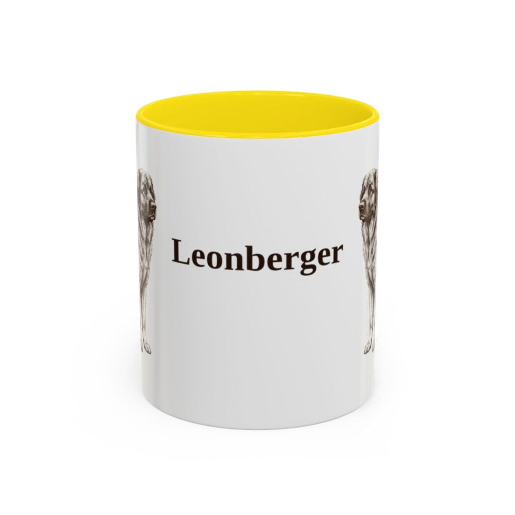 11oz Leonberger Mug, Yellow, front view