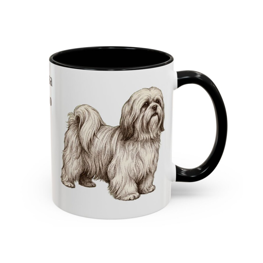 11oz Lhasa Apso Mug, Black, right side view