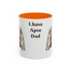 11oz Lhasa Apso Dog Dad Mug, Orange, front view