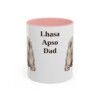 11oz Lhasa Apso Dog Dad Mug, Pink, front view