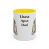 11oz Lhasa Apso Dog Dad Mug, Yellow, front view