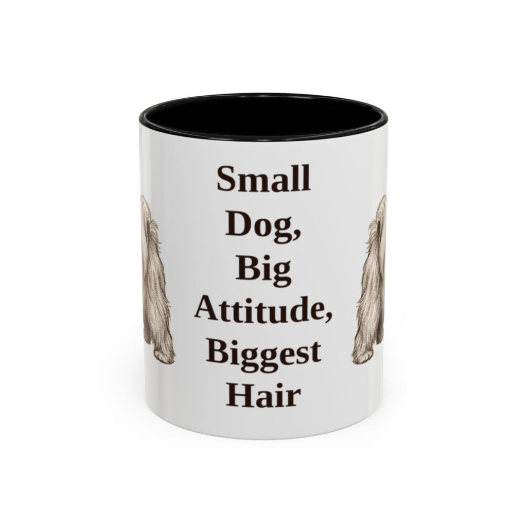 11oz Funny Lhasa Apso Mug, Black, front view