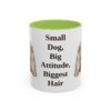 11oz Funny Lhasa Apso Mug, Light Green, front view