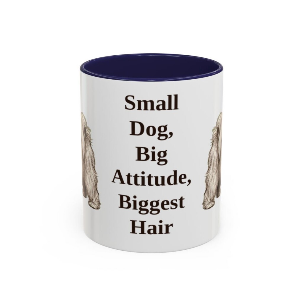 11oz Funny Lhasa Apso Mug, Navy, front view