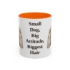 11oz Funny Lhasa Apso Mug, Orange, front view