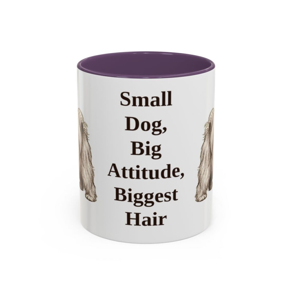 11oz Funny Lhasa Apso Mug, Purple, front view