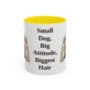 11oz Funny Lhasa Apso Mug, Yellow, front view
