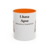 11oz Lhasa Apso Latin Mug, Orange, front view
